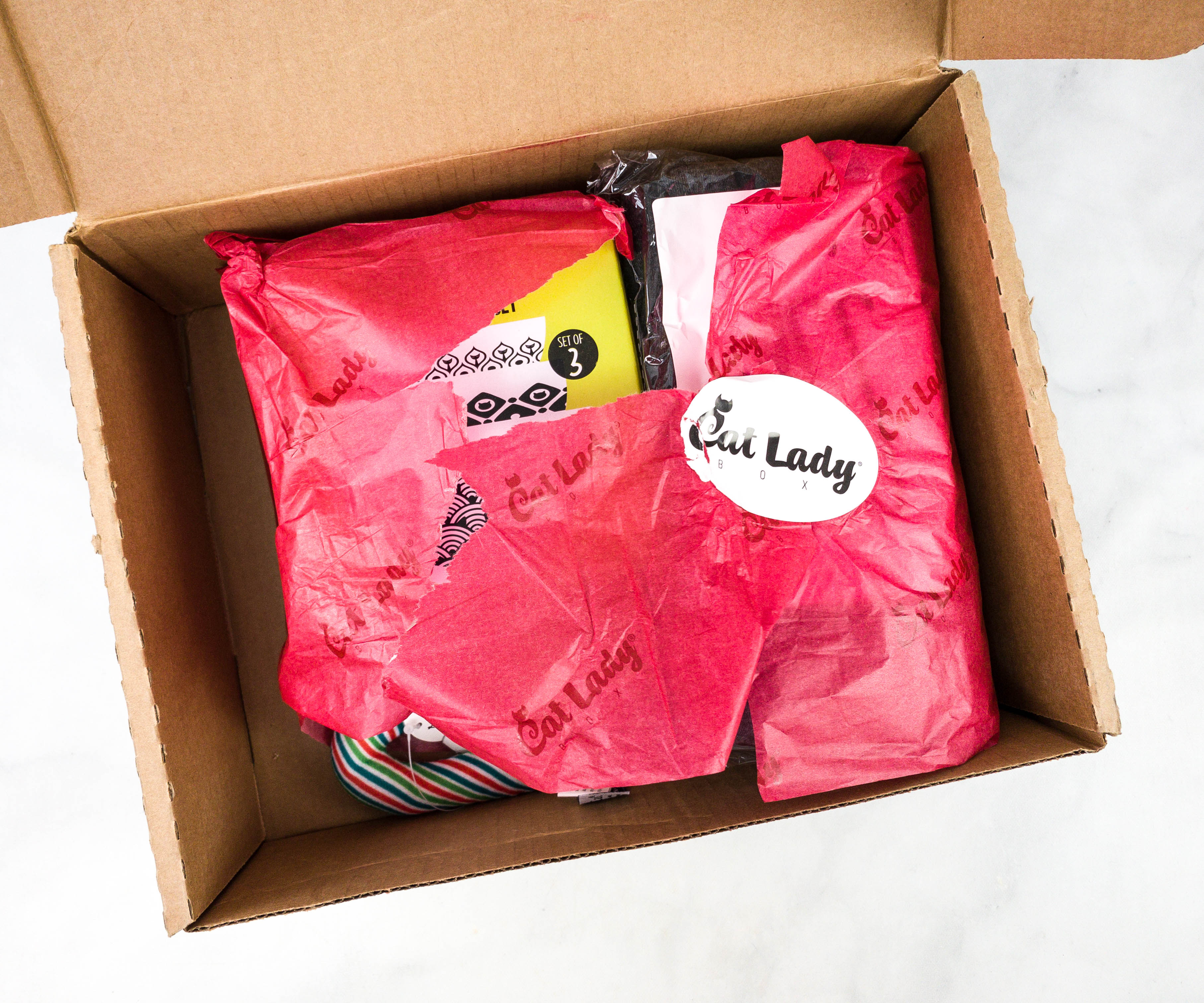 Cat Lady Box December Subscription Box Review Meowy Holidays Hello Subscription