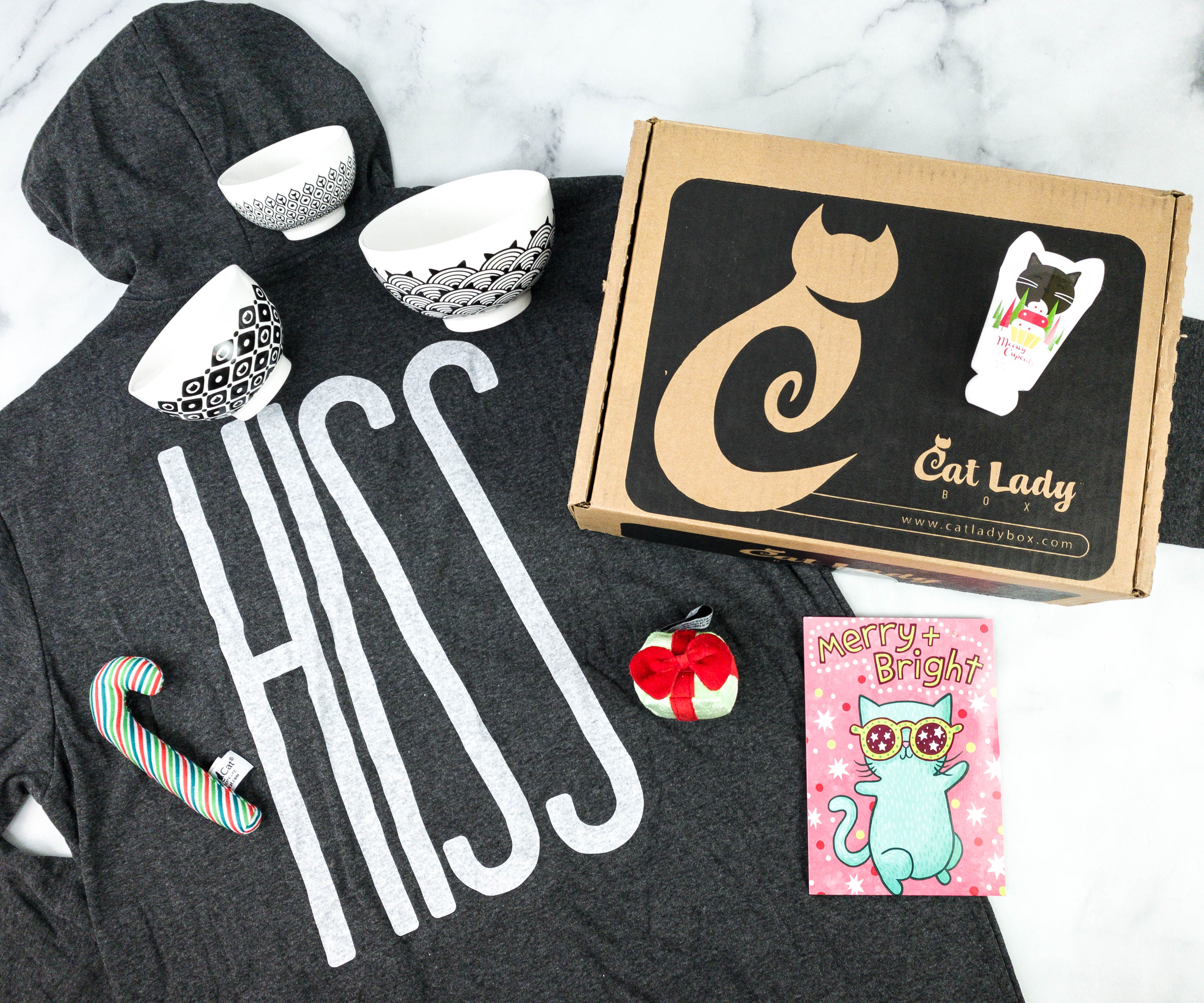 Cat Lady Box December Subscription Box Review Meowy Holidays Hello Subscription