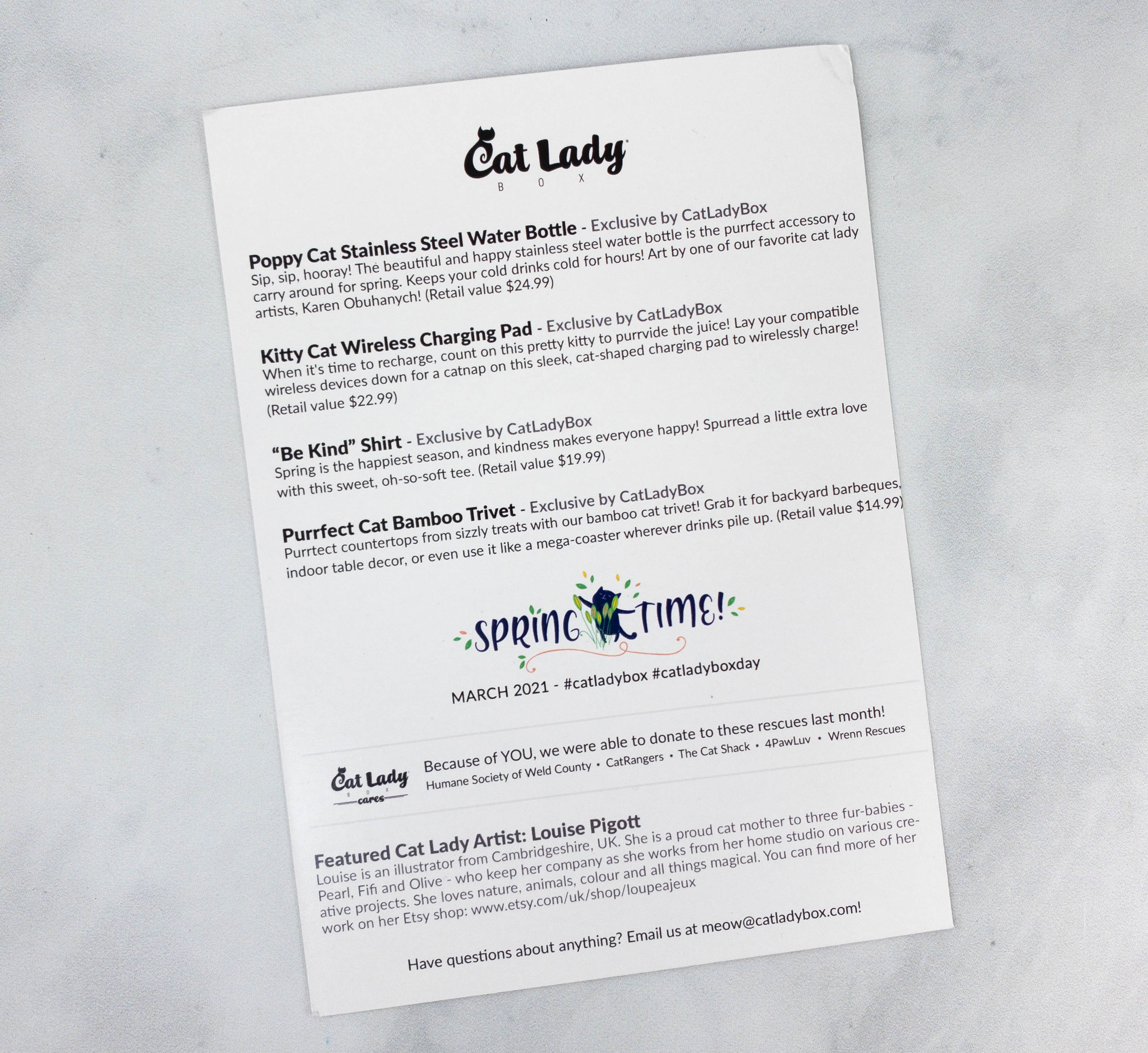 Cat Lady Box March 21 Subscription Box Review Spring Time Hello Subscription Cat Lady Box March 21 Subscription Box Review Spring Time Hello Subscription
