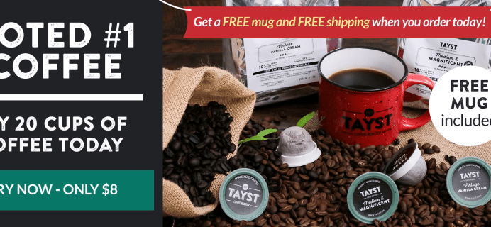 Tayst Coupon: Eco-Friendly Coffee Pod Starter Box For Just $8 + FREE Tayst Mug!
