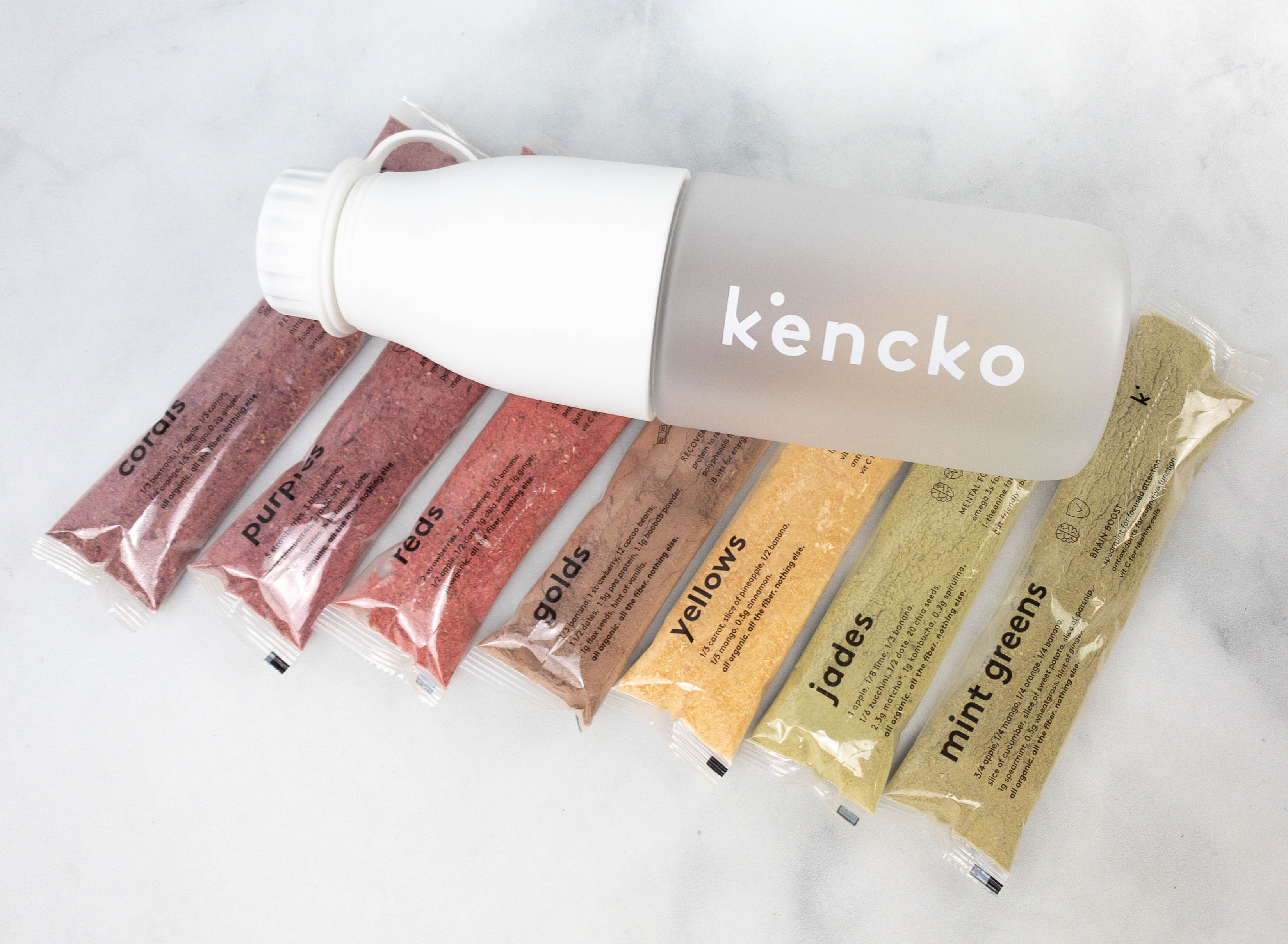 Kencko Shaker Bottle + Instant Smoothie Starter Pack - 1 Bottle, 1