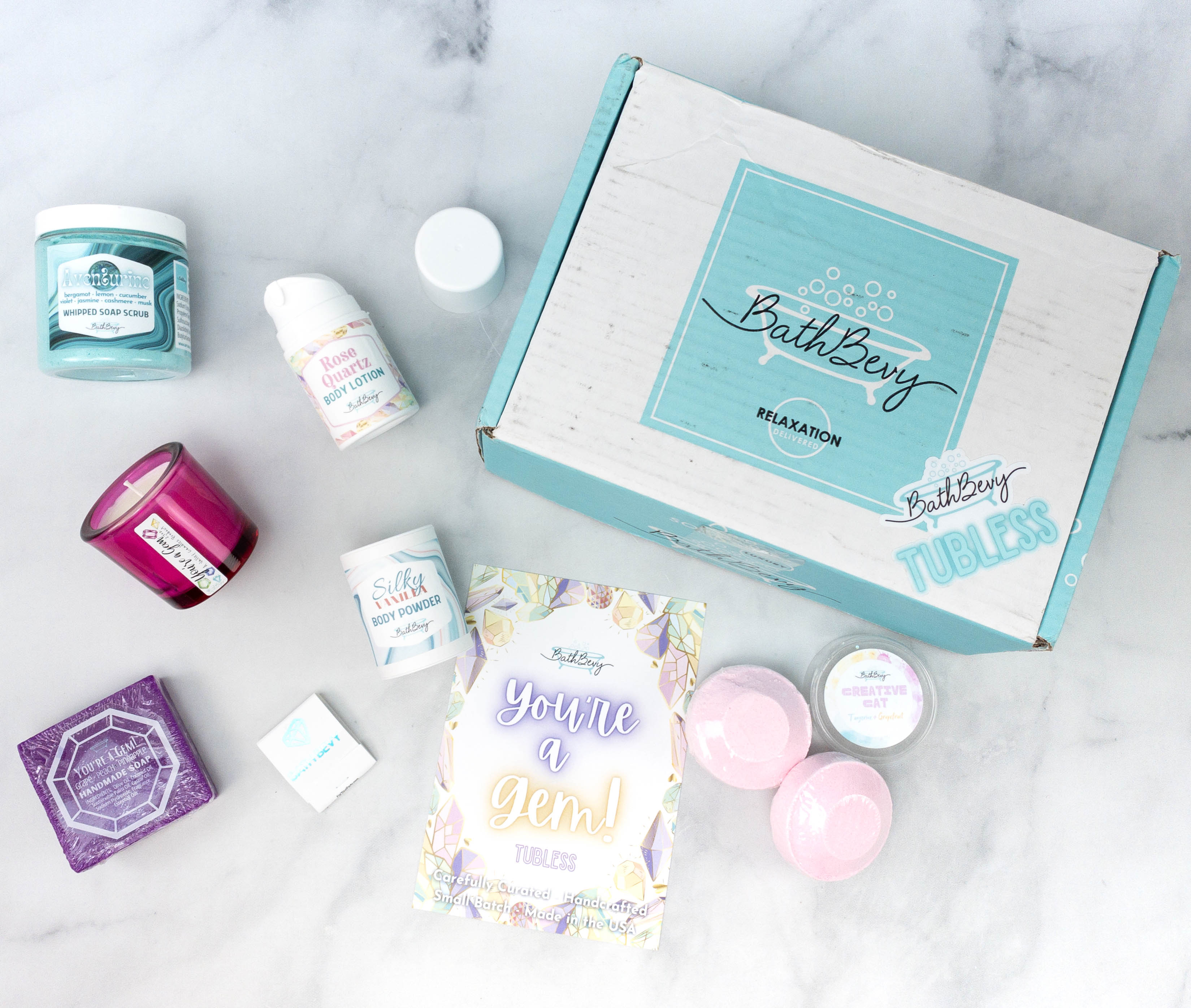 Bath Bevy TUBLESS BOX Review + Coupon - May 2021 - Hello Subscription