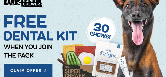 Super Chewer Deal: FREE Bark Bright Dental Kit With First Box of Tough Toys for Dogs!
