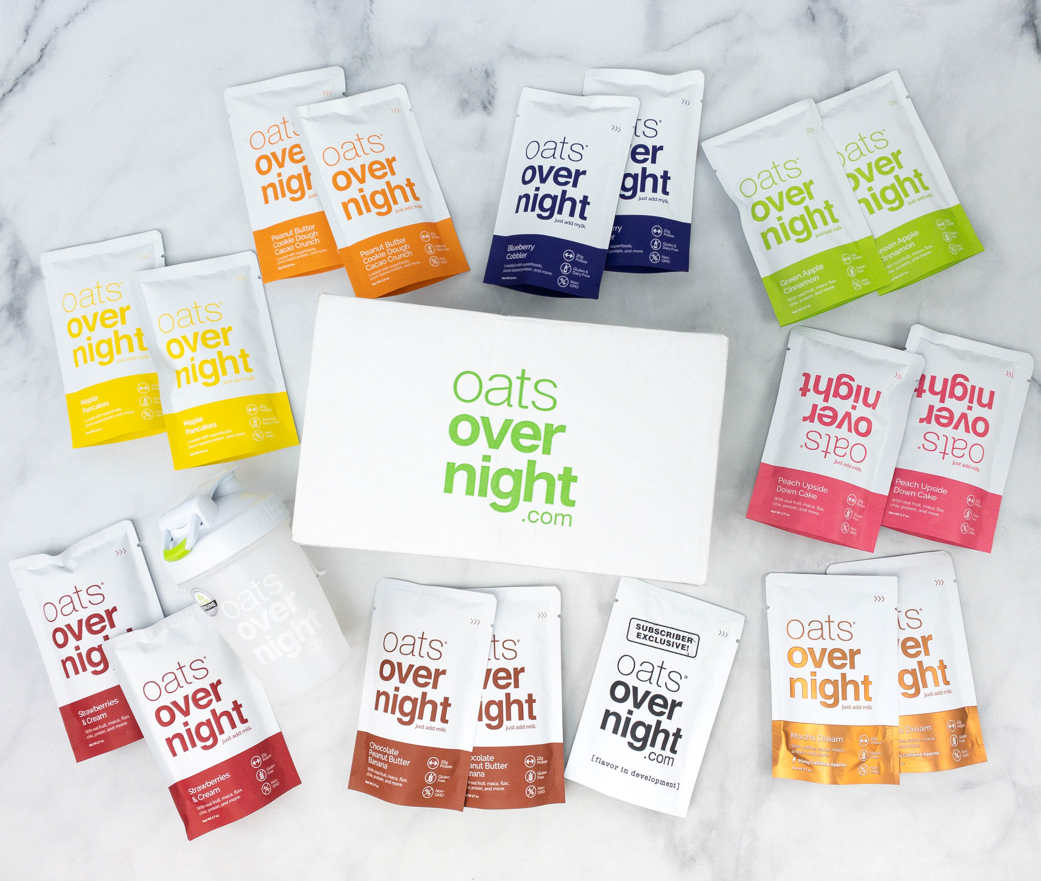 Oats Overnight - Party Pack Variety (8 Meals) High Protein Low Sugar  Breakfast Shake - Gluten Free Non GMO Oatmeal (2.7oz per meal)
