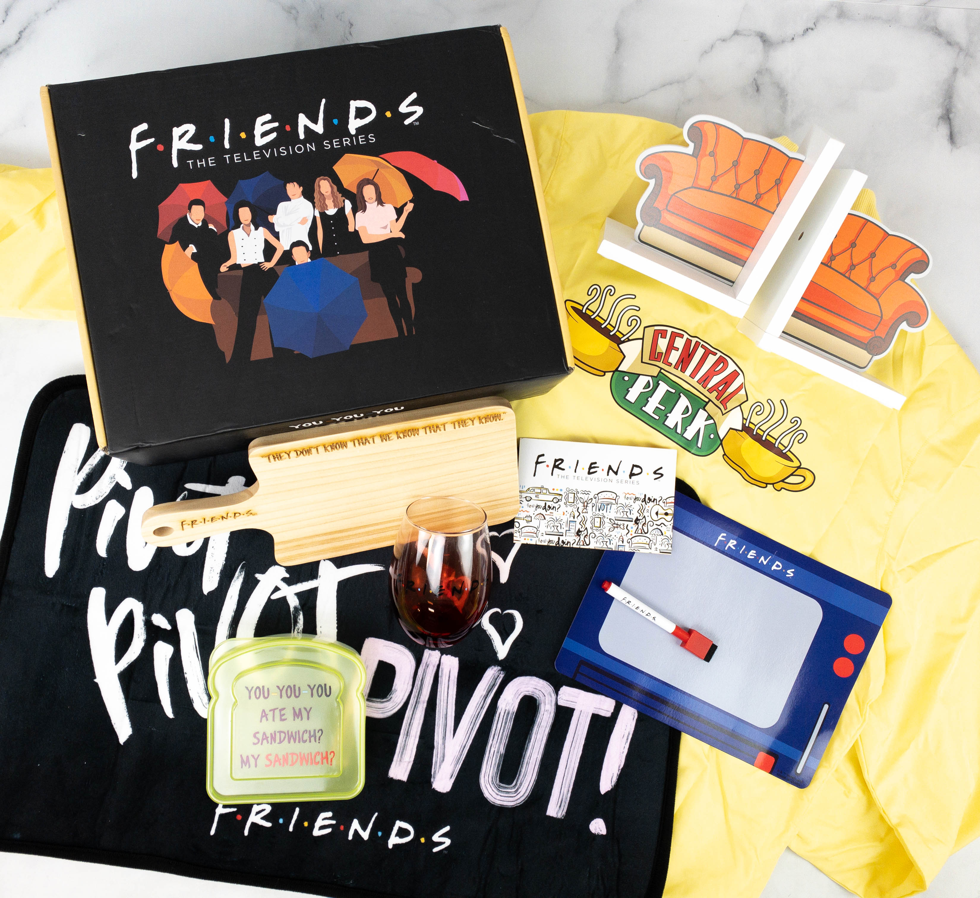 Incredible Friends Themed Subscription Box - March 2018  Friends  merchandise, Friends tv show gifts, Friends tv quotes