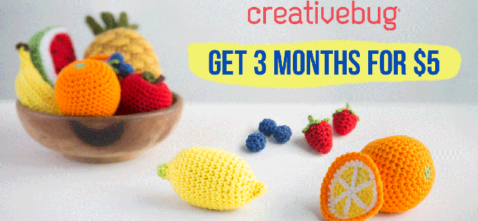 Creativebug Coupon: Get 3 Months Online Crafting Classes For Just $5 & More!