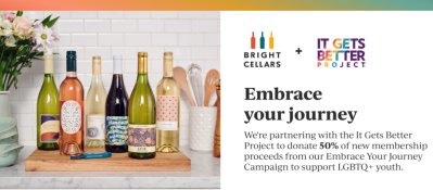 Bright Cellars June Giveback: It Gets Better Project + $50 Off Your First Box!