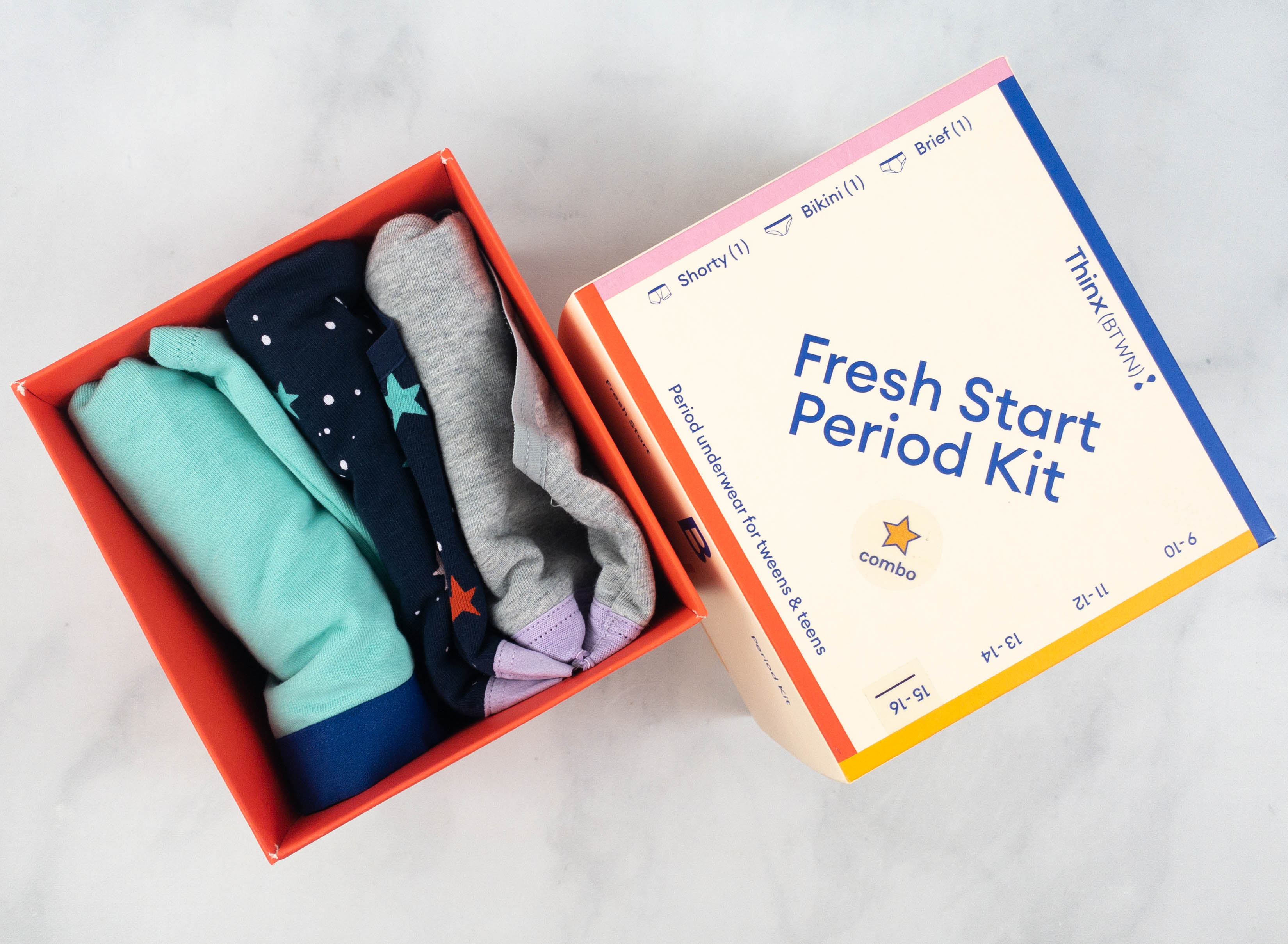 THINX BTWN Teen Period Underwear Fresh Start Period Kit for Teen Girls 