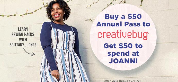 Creativebug Coupon: Get $50 Credit to Spend at Joann Stores & More!