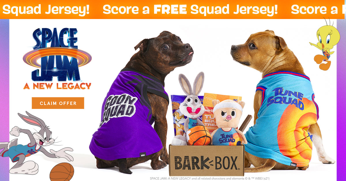 BarkBox Deal: FREE Squad Wearable Jersey With Space Jam Box! - Hello  Subscription