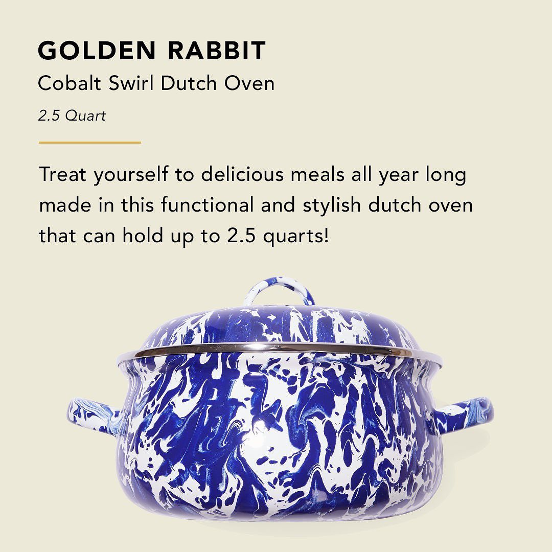 Golden Rabbit 4-Qt. Swirl Dutch Oven - Cobalt