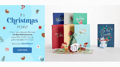 Lovepop Cards Christmas in July Sale: Get 10% off On All Christmas Gifts and Cards – Advent Calendars Included!
