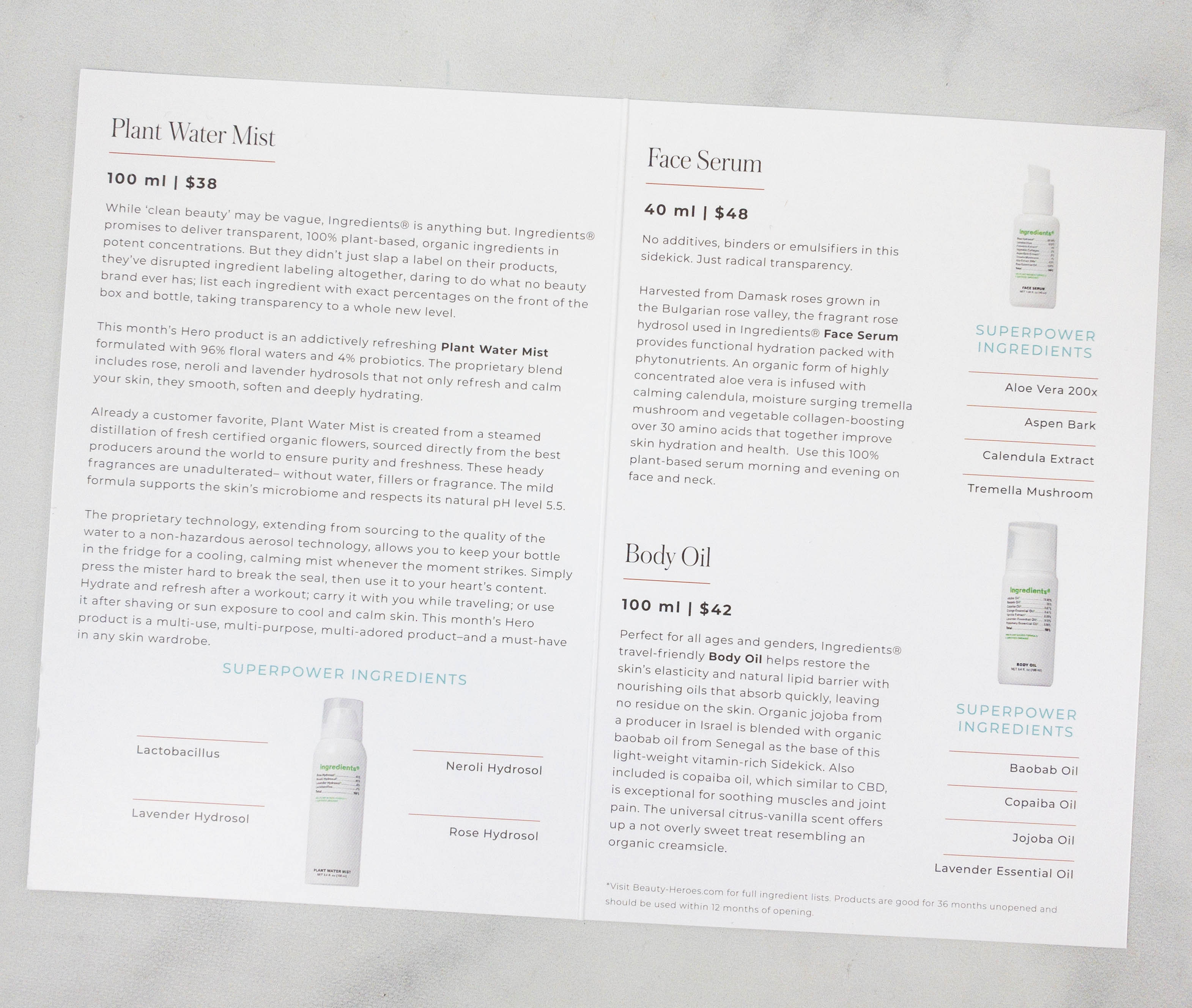 Beauty Heroes August 2021 Review INGREDIENTS® Hello Subscription