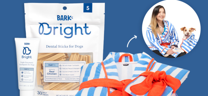 Bark Bright: FREE Human + Dog Bathrobe Bundle With First Dog Dental Kit!