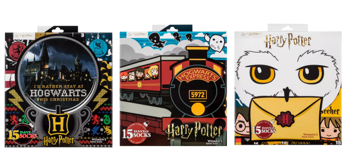 2021 Target Women Harry Potter Socks Advent Calendar: Hedwig, Hogwarts Express, & Snow Globe!