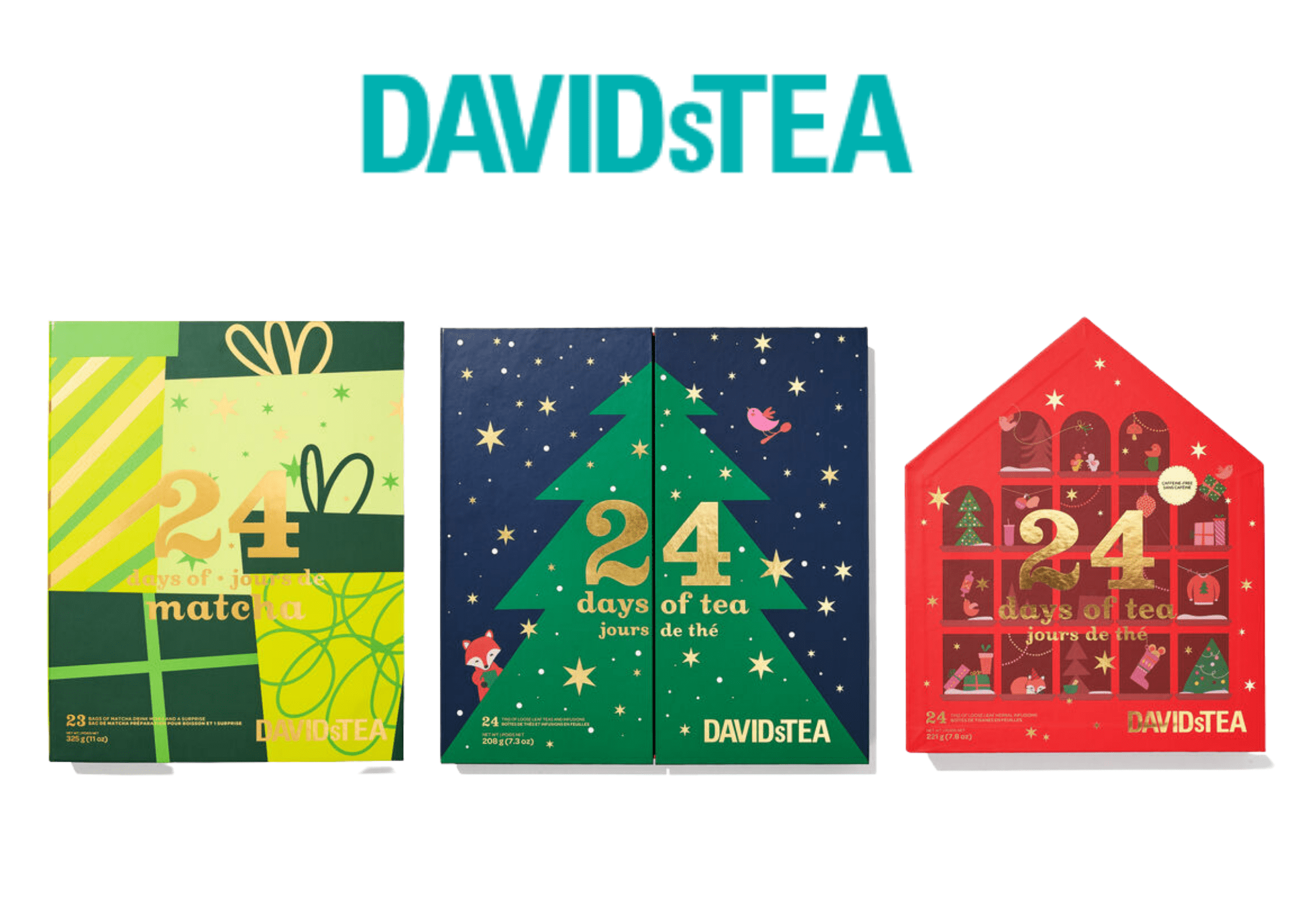 2021 David's Tea Advent Calendars Classic, Matcha, & CaffeineFree