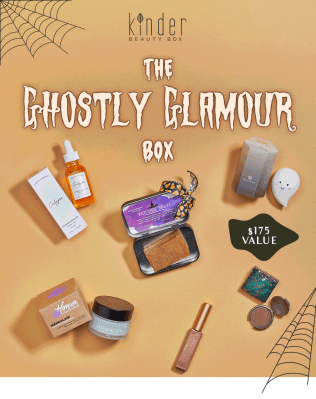 Kinder Beauty x PETA Limited Edition Halloween Ghostly Glamour Box: 6 Cruelty Free Beauty Products!