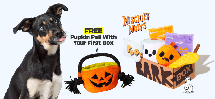 BarkBox Deal: FREE Pupkin Pail Toy + Mischief Mutts Box!