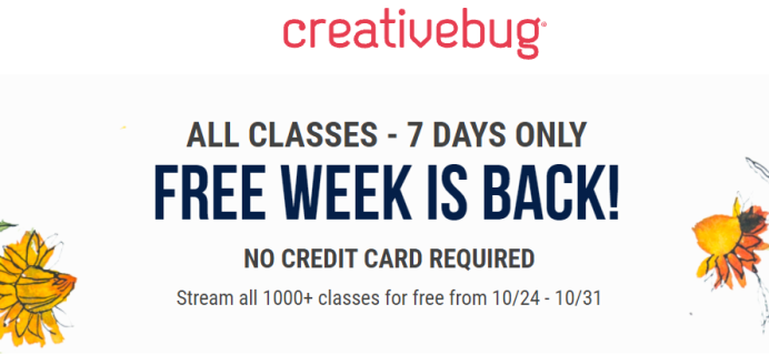 Creativebug Coupon: Get 7 Days FREE Unlimited Access To All Classes!