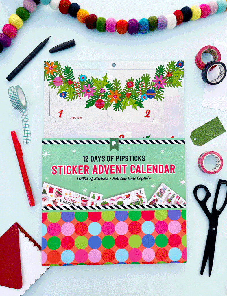 2021 Pipsticks Christmas Advent Calendar 12 Days of Dreamy Stickers