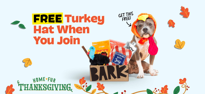 BarkBox Deal: FREE Turkey Hat Wearable Toy!