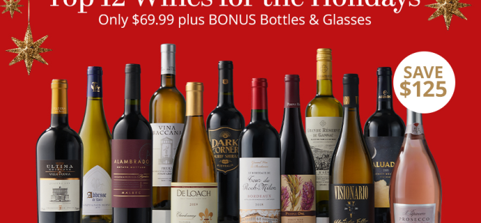 WSJ Wine Holiday Deal: 12 Wines For The Holidays For Only $69.99 + Bonus Gifts!