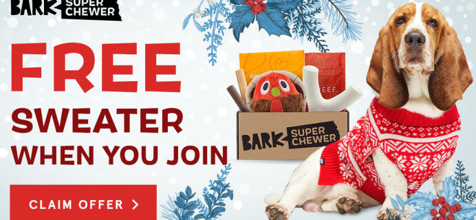 BarkBox Super Chewer: FREE Holiday Dog Sweater!