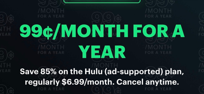 Hulu Black Friday Deal: 99¢ Per Month For 1 Year!