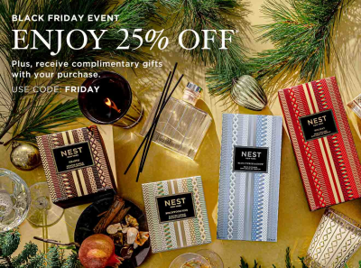 NEST Fragrances Black Friday Sale: Save 25% + FREE Gift With Purchase!
