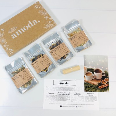 Amoda Tea Subscription December 2021 Review & Coupon: Cozy and Celebratory Tea Blends!