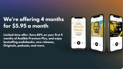 Amazon Audible Holiday Deal: $5.95 a Month for 4 Months!
