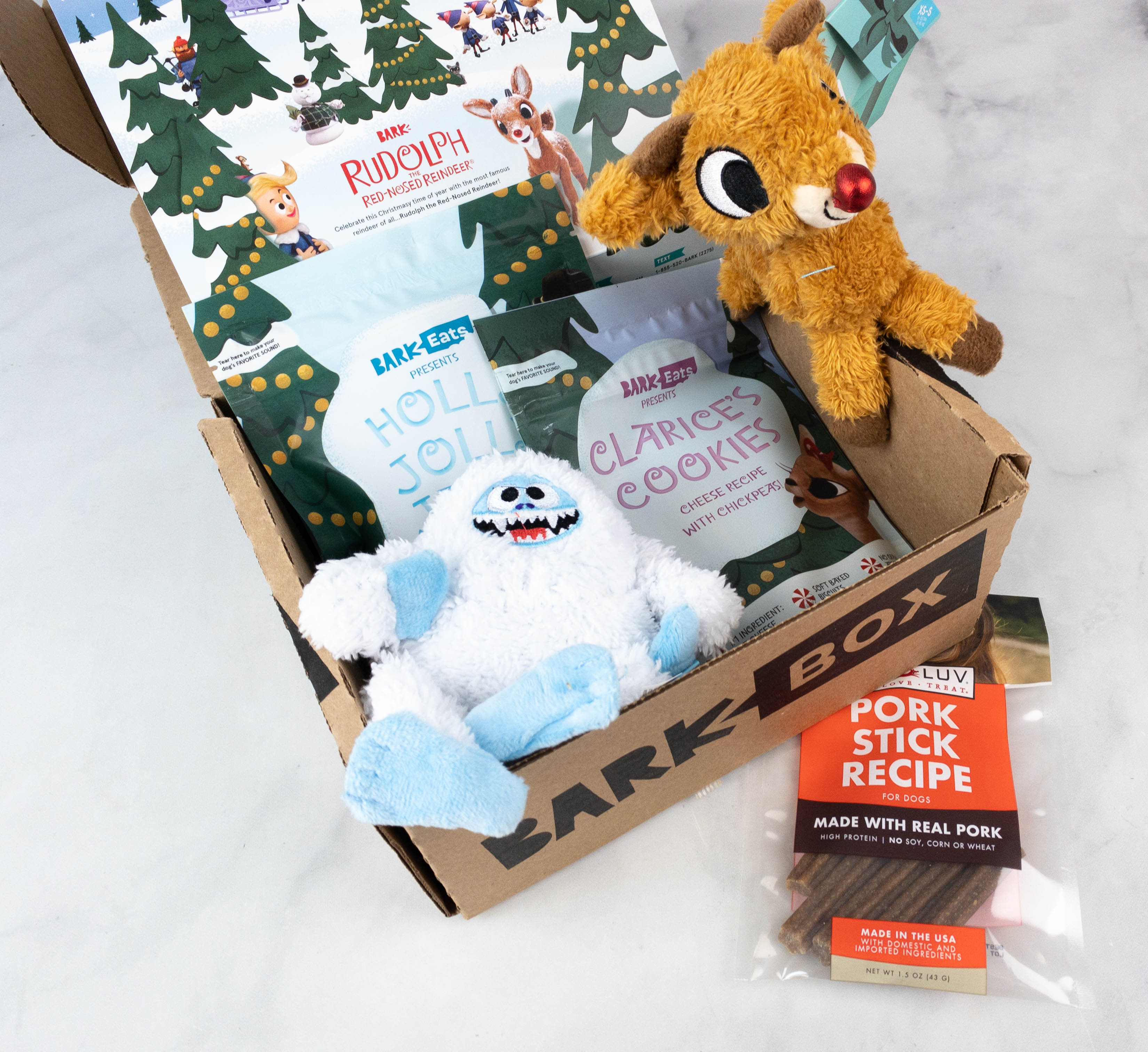 Barkbox Review December 2021 Rudolph Red Nosed Reindeer Box Hello Subscription