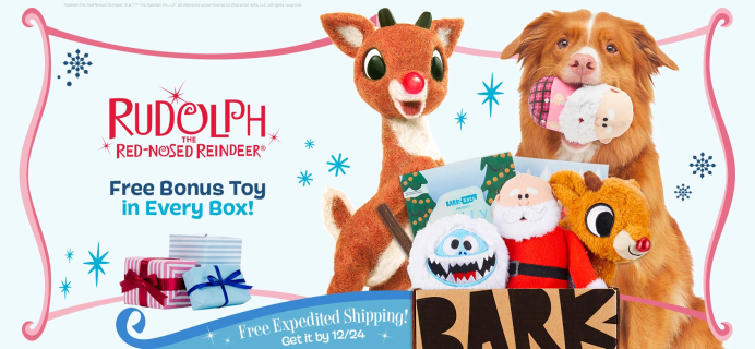 BarkBox Deal: FREE Toy in EVERY Box + Rudolph The Red Nosed Reindeer Themed Box!