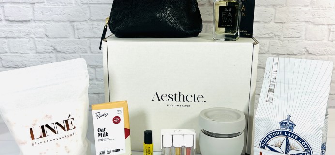 Aesthete Box by CLOTH & PAPER January 2022 Inaugural Deluxe Subscription Box