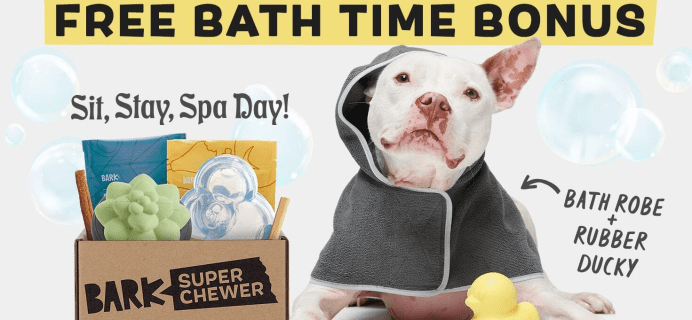 Super Chewer Deal: FREE Dog Robe & Rubber Ducky Toy With First Box of Tough Toys for Dogs!