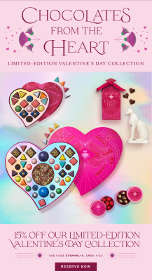 Vosges Valentine’s Day Coupon: 15% Off Limited Edition Valentine’s Day Collection!