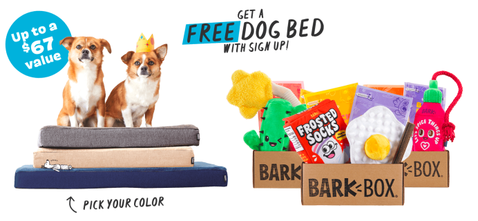 BarkBox Coupon: FREE Dog Bed With First Box of Toys and Treats for Dogs!