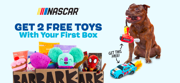 BarkBox Coupon: FREE NASCAR Bundle With First Box of Toys and Treats for Dogs!