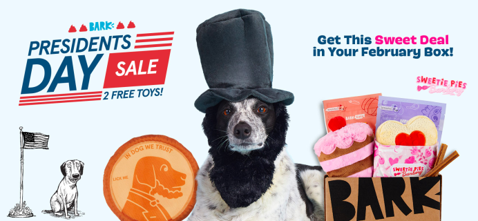 BarkBox President’s Day Coupon: FREE Presidential Bonus Bundle With First Box of Toys and Treats for Dogs!