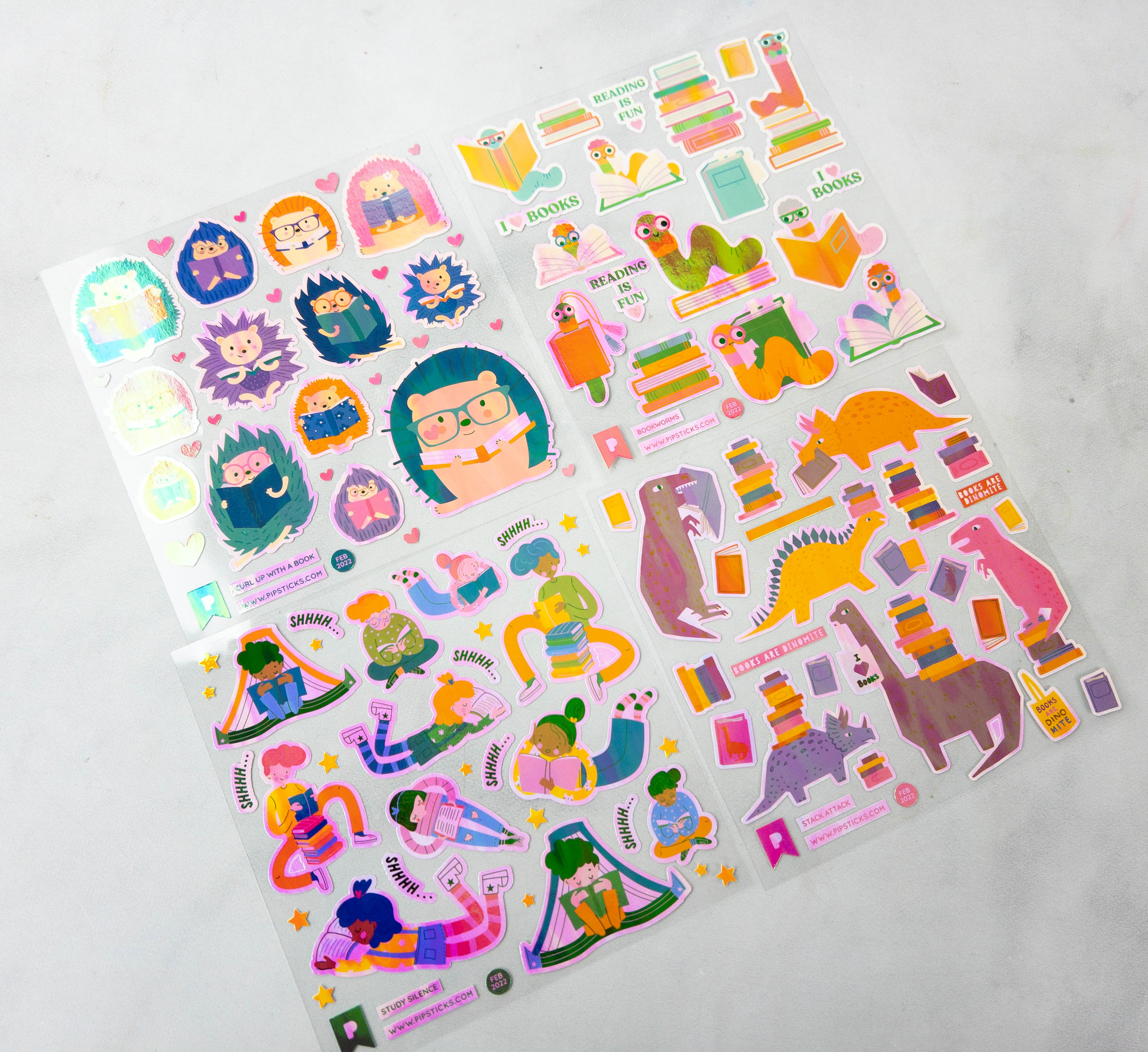 Pipsticks Pro Club Classic February 2022 Review: Cute Bookish Stickers! -  Hello Subscription