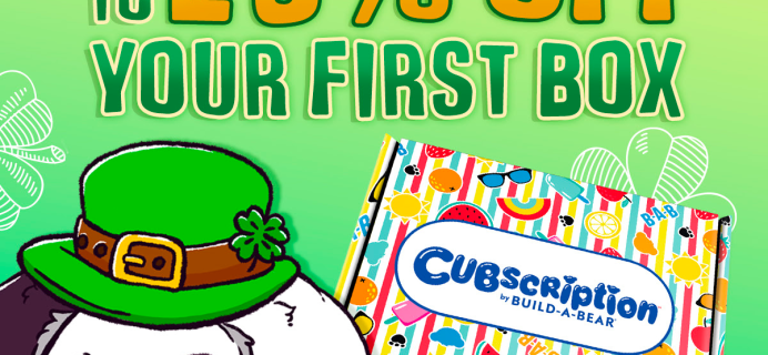 Cubscription Box by Build-A-Bear St. Patrick’s Day Sale: 25% Off First Box!