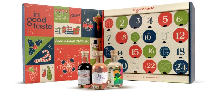 2022 In Good Taste Wine Advent Calendar: Say Cheers To The Holidays With 24 Mini Wine Bottles!