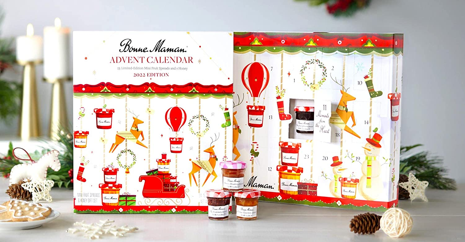 2022 Bonne Maman Advent Calendar 24 Mini Fruit Spreads & Honey