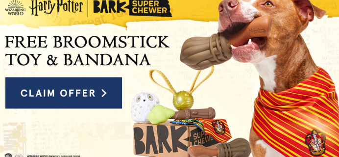 Super Chewer Coupon: FREE House Bandana and Nimbus 2000 Toy With First Box of Tough Toys and Treats for Dogs!