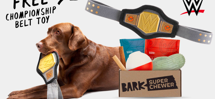 Super Chewer Coupon: FREE WWE Chompionship Belt Toy With First Box of Tough Toys and Treats for Dogs!