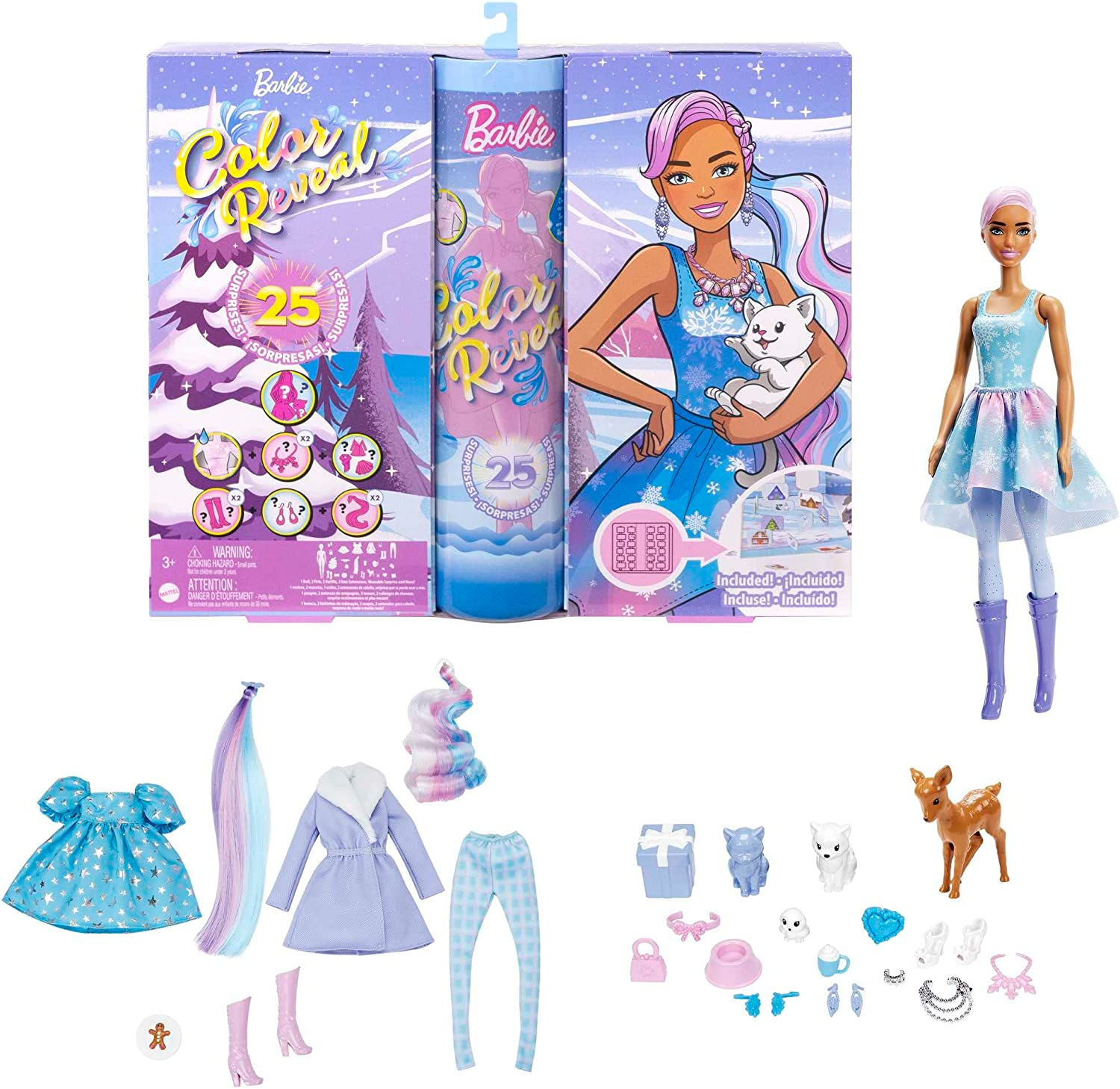 Barbie Color Reveal Advent Calendar 2022 25 Surprises Including A