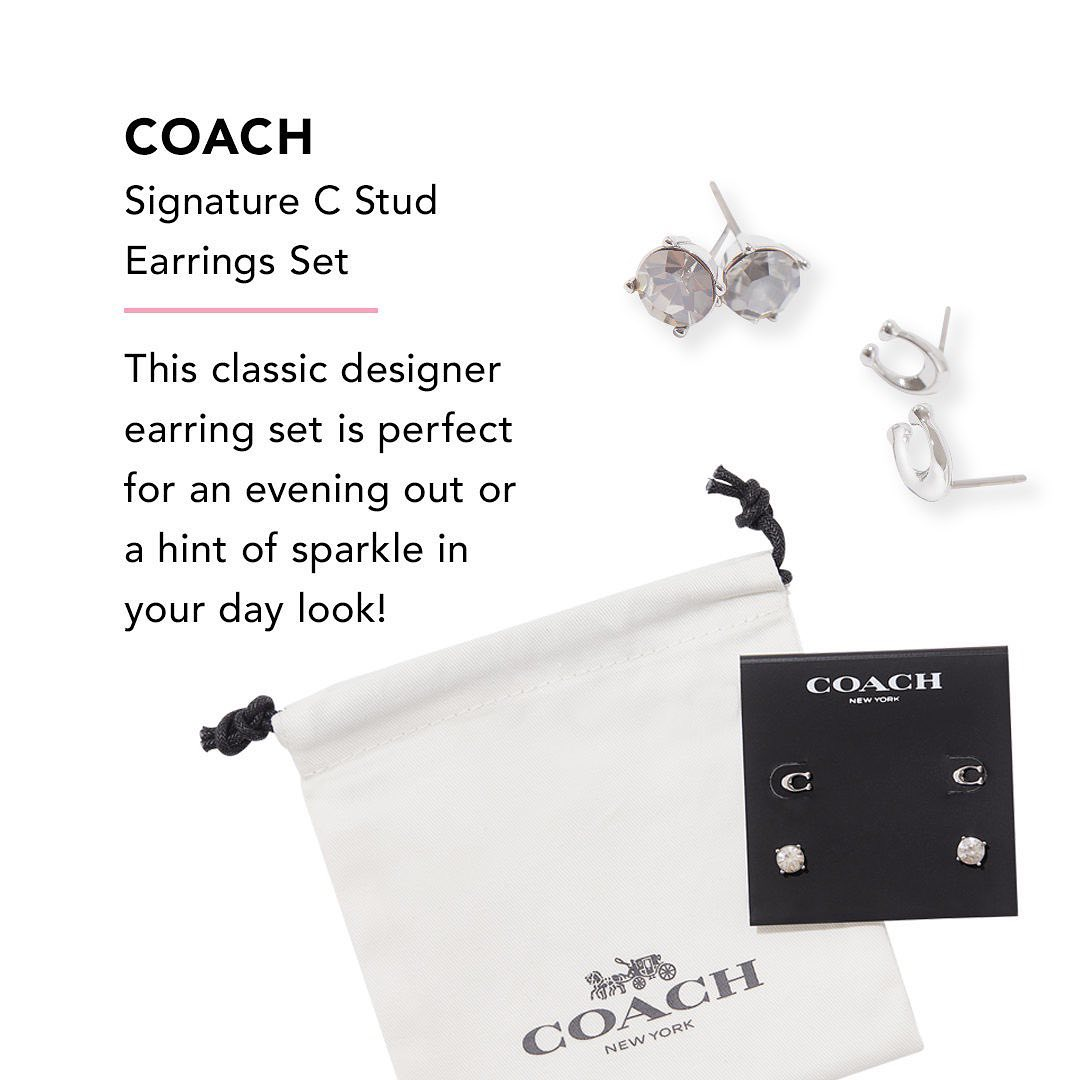 FabFitFun Winter 2022 Spoilers - Coach Signature C Stud Earrings Set
