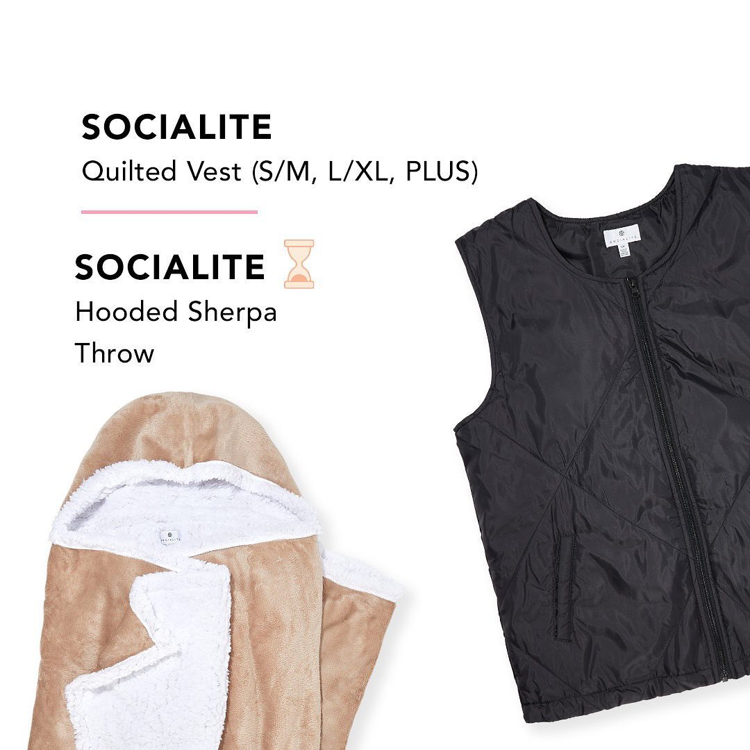 FabFitFun Winter 2022 Spoilers - Socialite Quilted Vest or Socialite Hooded Sherpa Throw