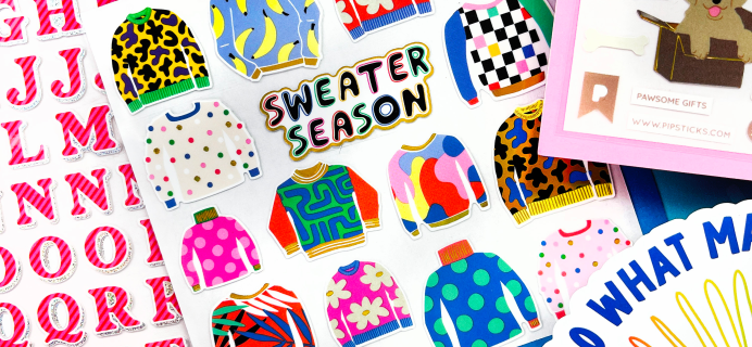 Pipsticks November 2022 Spoilers:  Sweater and Hot Cocoa Season!