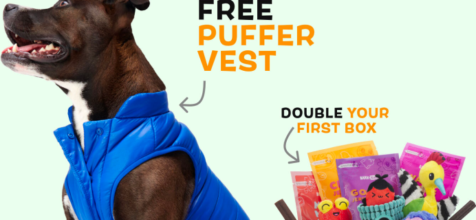 BarkBox Coupon: Double Your First Box + FREE Puffer Vest!